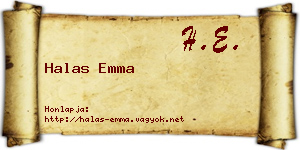 Halas Emma névjegykártya
